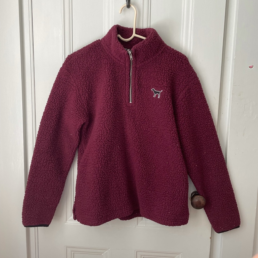 PINK VS FUZZY QUARTER ZIP